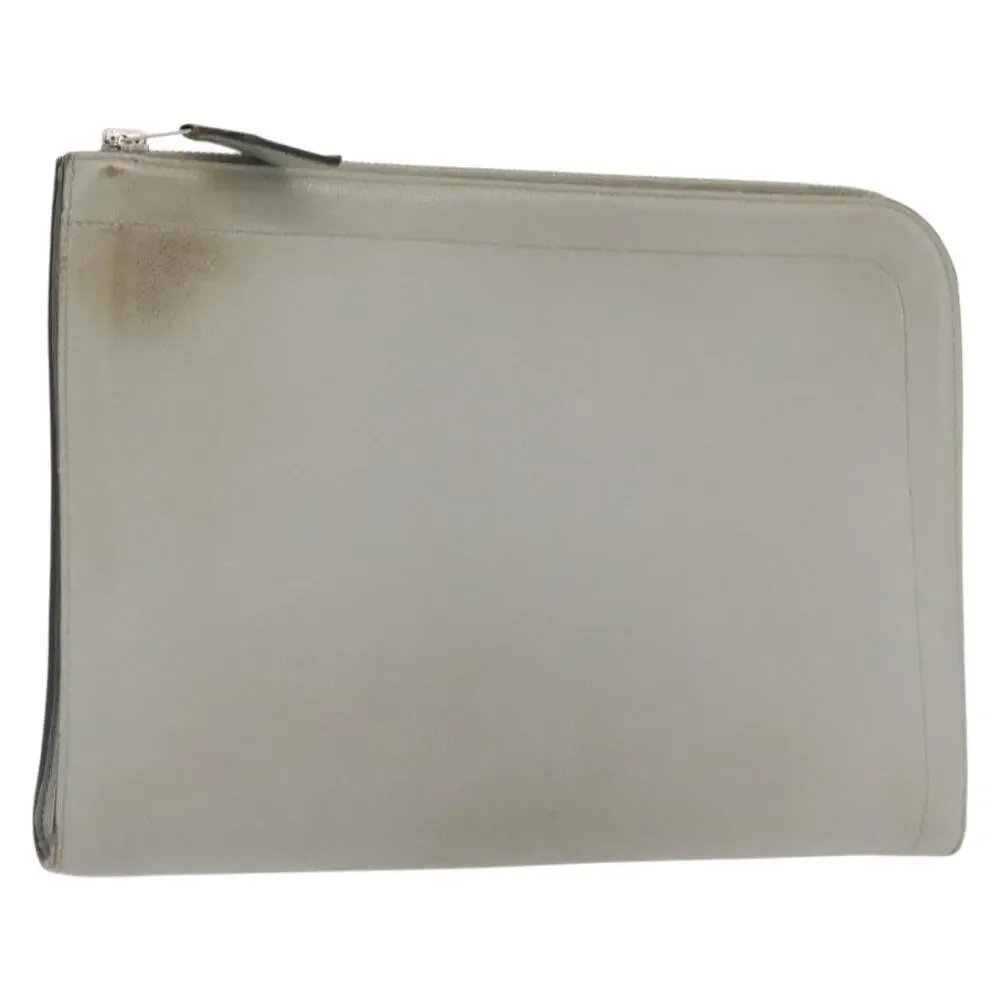 Hermes Zip Tablet Clutch Bag Epsom Gray